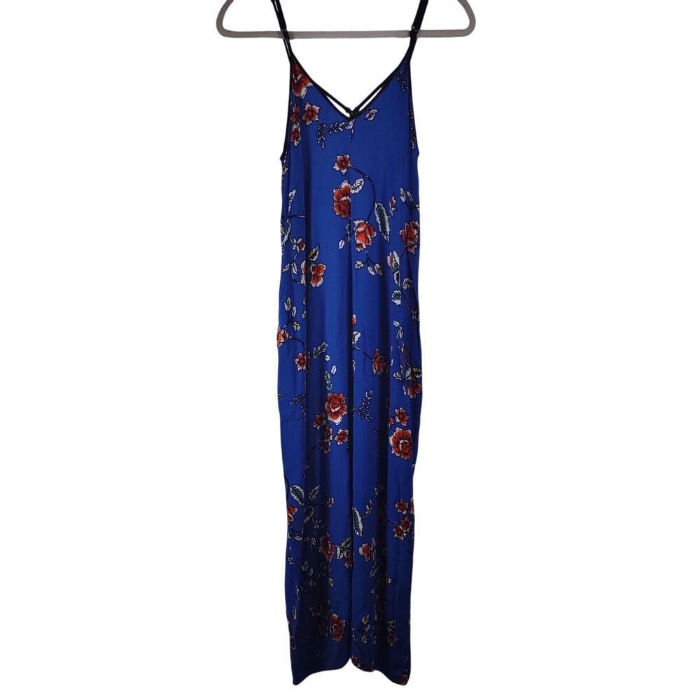Charming Charlie Maxi Dress with Floral Pattern, Size Medium